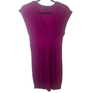 Forever TwentyOne Fuchsia Flattering V-neck Stretch Dress